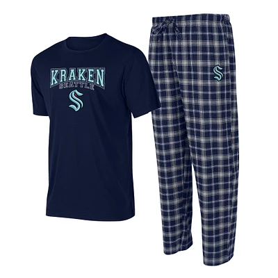 Men's Concepts Sport Navy/Gray Seattle Kraken Arctic Top & Pajama Pants Sleep Set