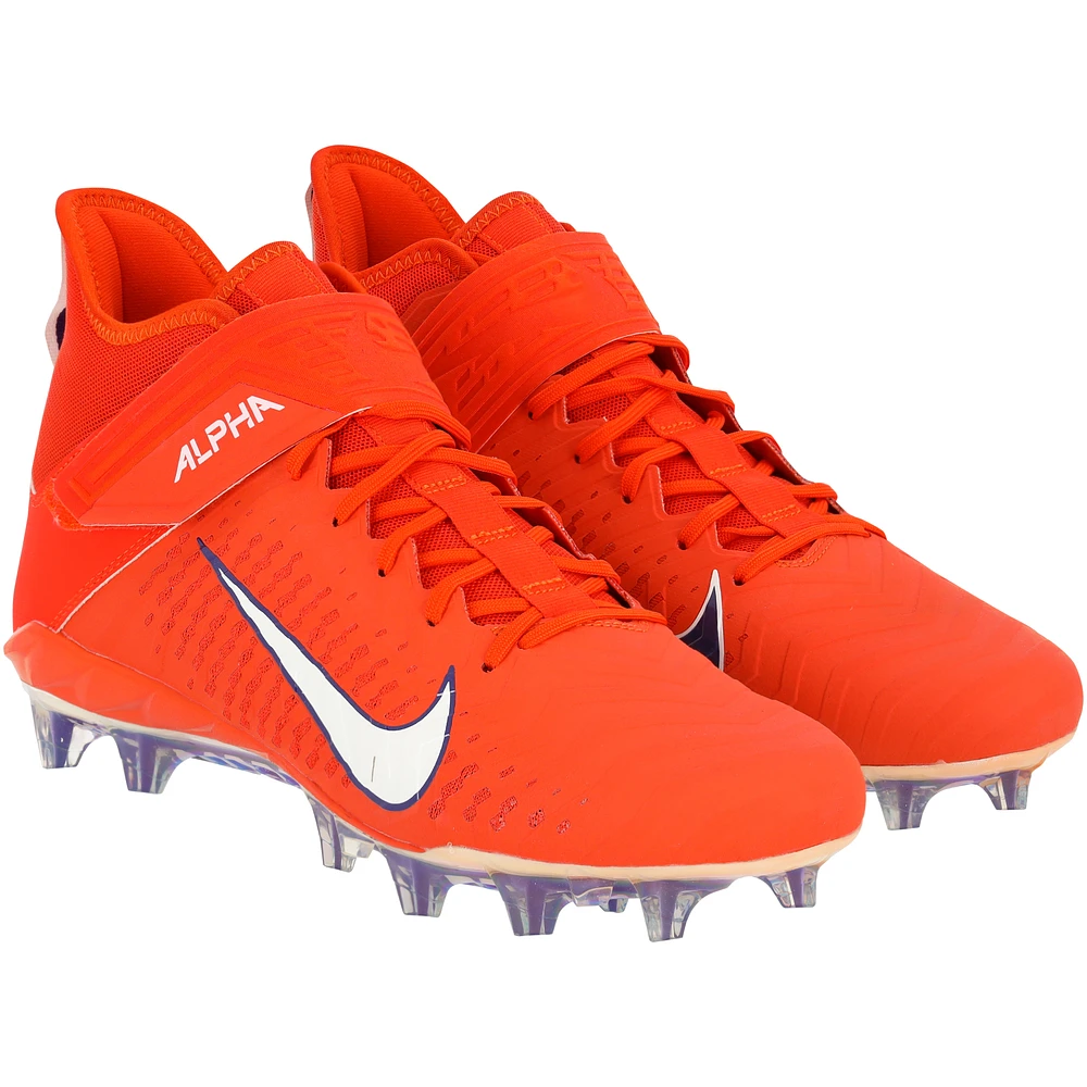 Clemson Tigers Team-Issued Orange Alpha Menace Cleats from the Football Program
