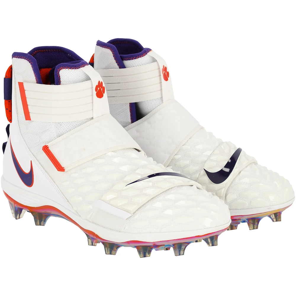 Clemson Tigers Team-Issued White and Purple Savage Cleats from the Football Program