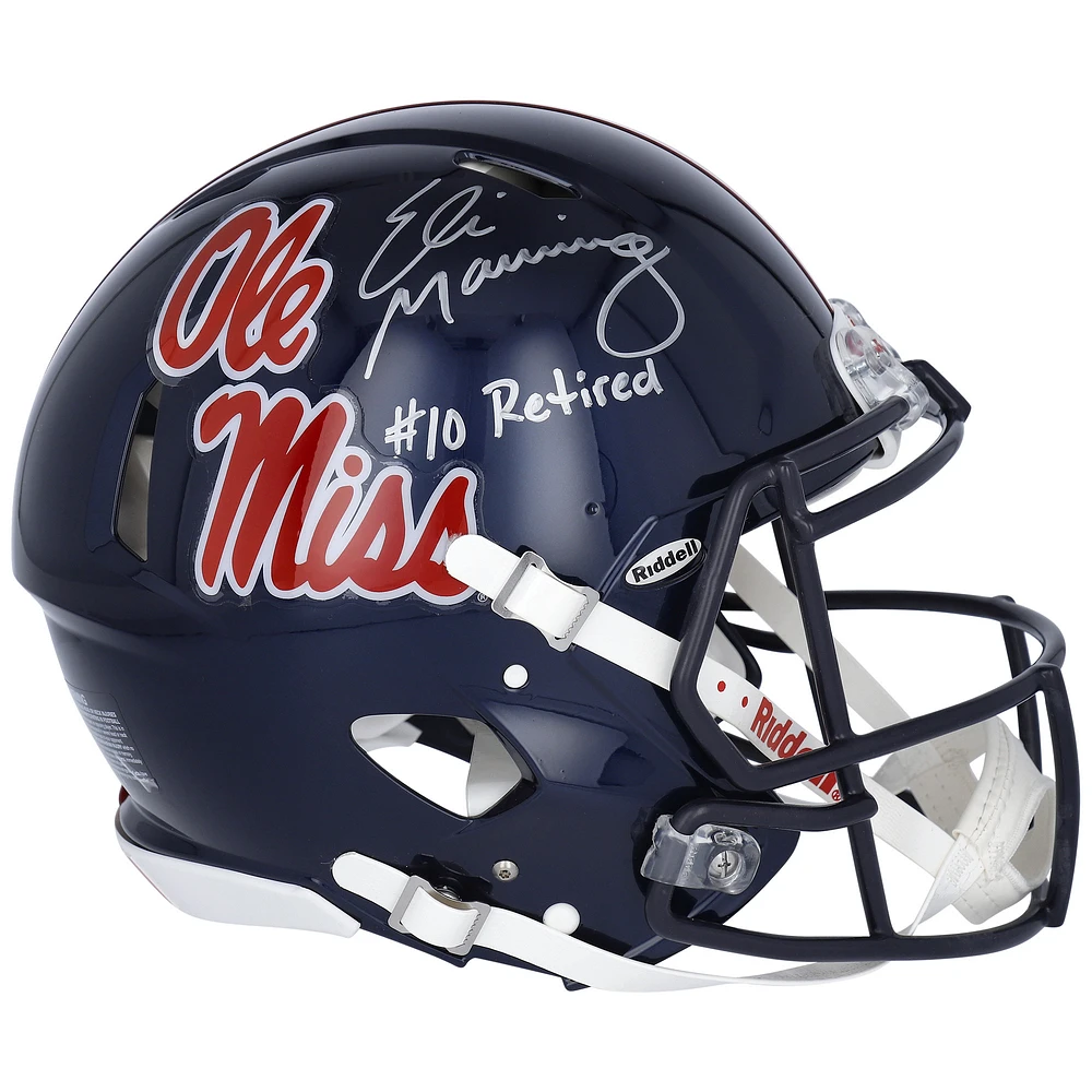 Eli Manning Ole Miss Rebels Autographed Riddell Authentic Helmet with Inscription