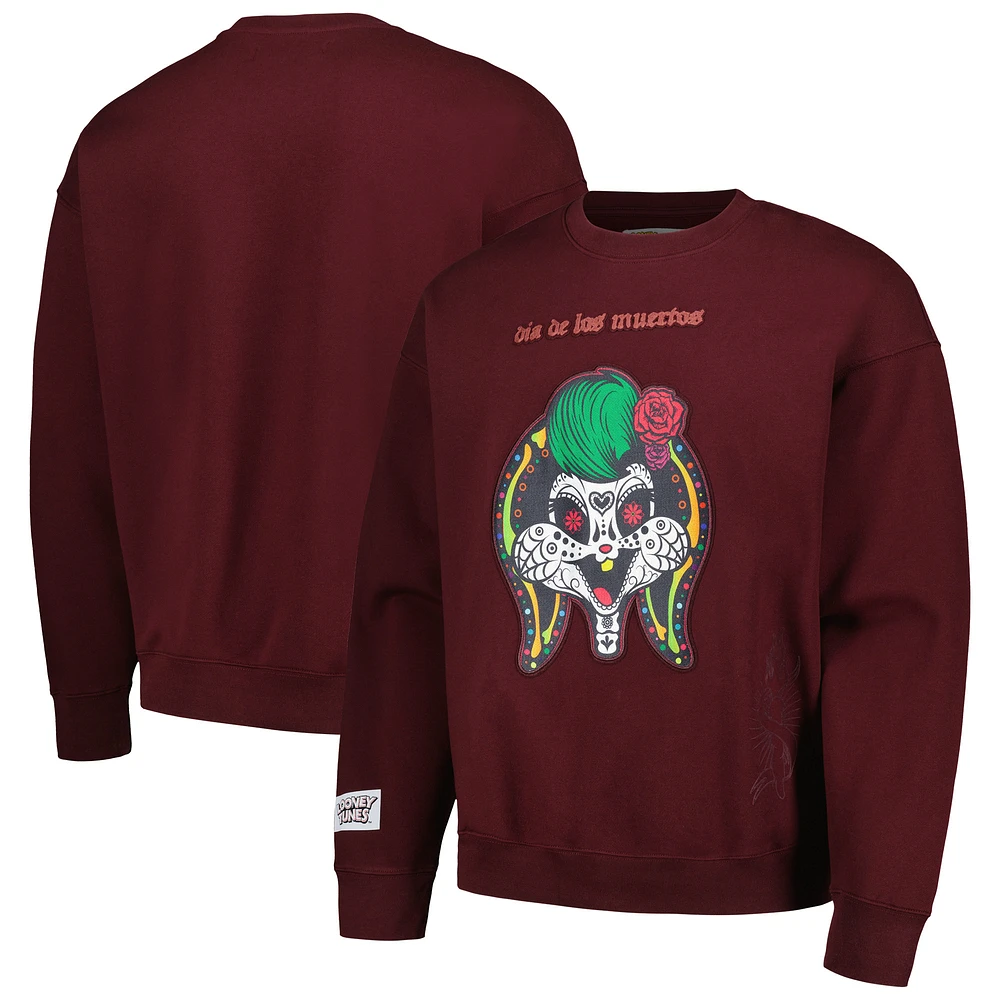 Unisex Freeze Max Maroon Looney Tunes Lola Bunny Día De Los Muertos Pullover Sweatshirt