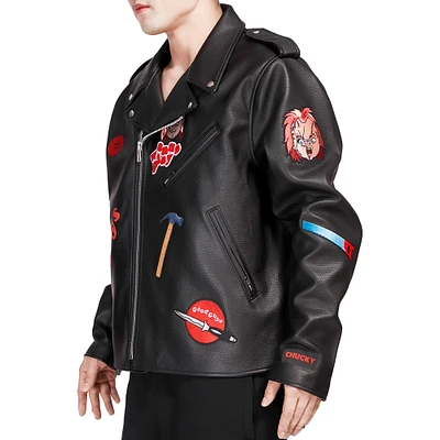 Men's Freeze Max Black Chucky Good Guys Biker Full-Zip Jacket