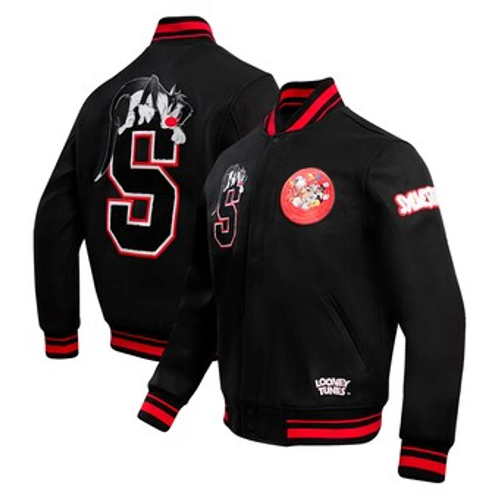 Men's Freeze Max Sylvester Black Looney Tunes Varsity Full-Zip Jacket
