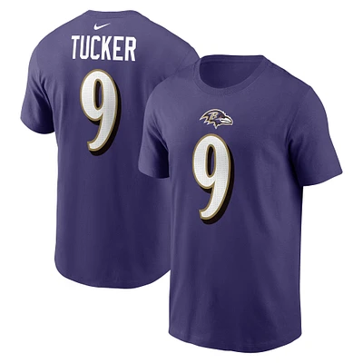 Men's Nike Justin Tucker Purple Baltimore Ravens Player Name & Number T-Shirt