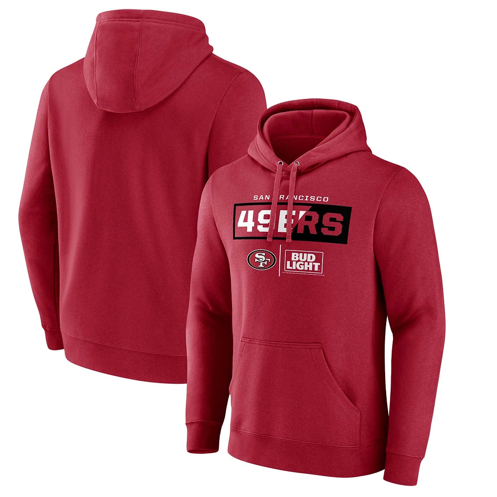 Men's Fanatics Scarlet San Francisco 49ers NFL x Bud Light Pullover Hoodie