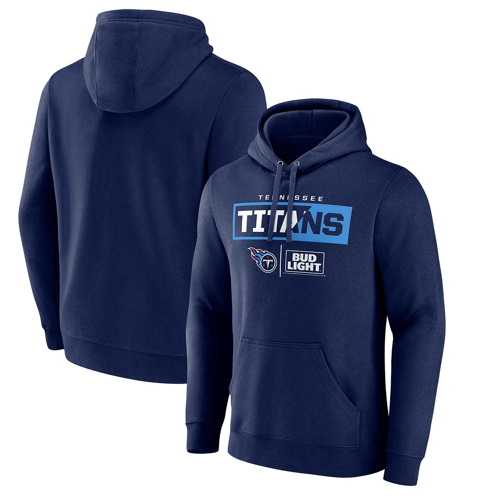 Men's Navy Tennessee Titans NFL x Bud Light Pullover Hoodie