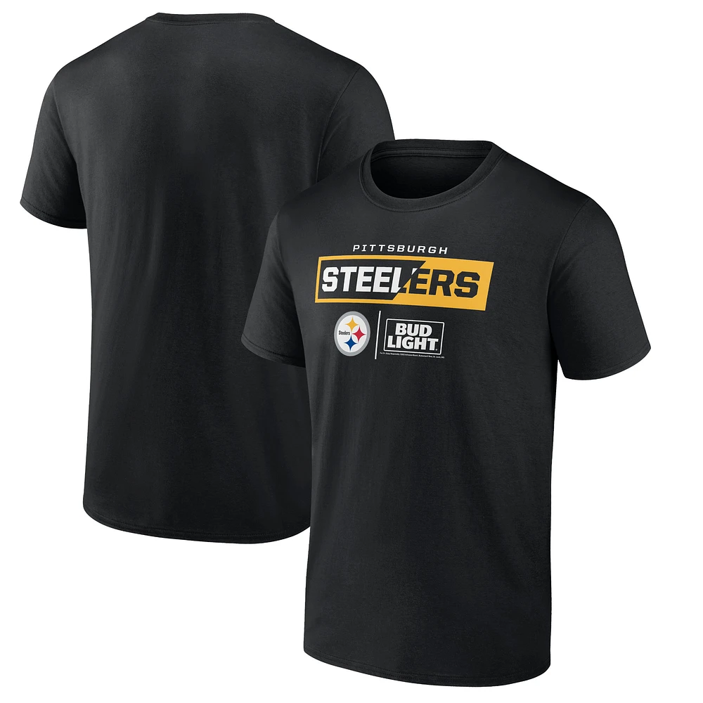 Men's Black Pittsburgh Steelers NFL x Bud Light T-Shirt