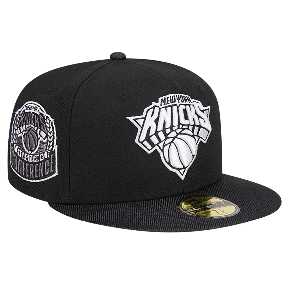 Men's New Era Black New York Knicks Active Ballistic Nylon Visor 59FIFTY Fitted Hat