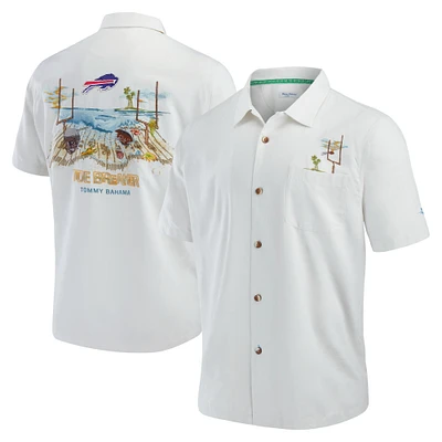 Men's Tommy Bahama White Buffalo Bills Tide Breaker IslandZone Camp Button-Up Shirt