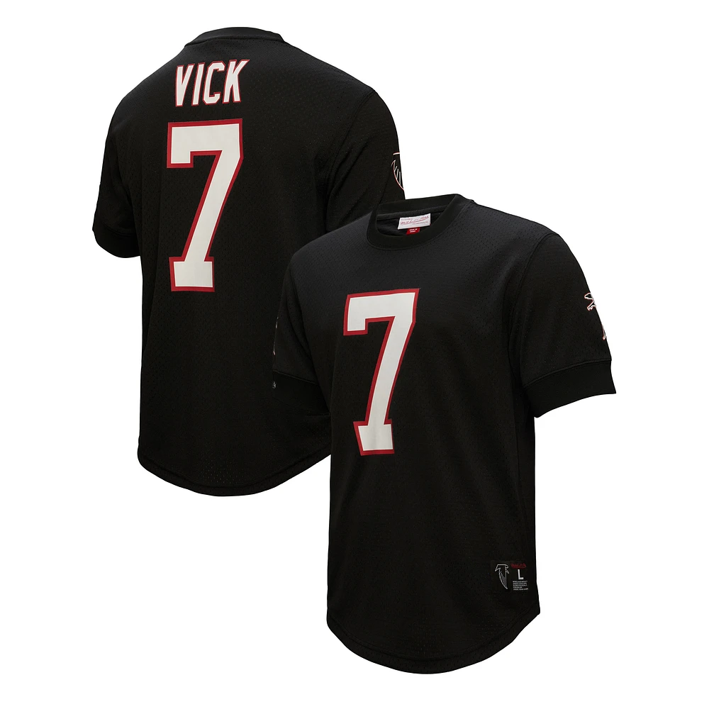 Men's Mitchell & Ness Michael Vick Black Atlanta Falcons Retired Player Name Number Mesh Top