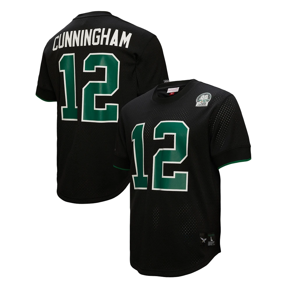 Men's Mitchell & Ness Randall Cunningham Black Philadelphia Eagles Retired Player Name Number Mesh Top
