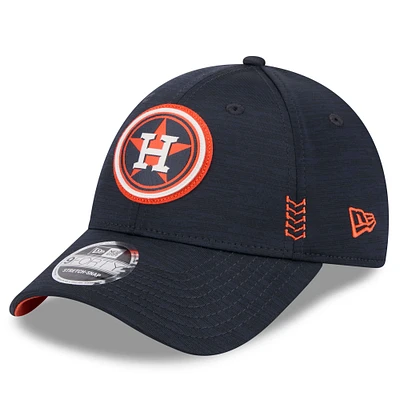 Men's New Era Navy Houston Astros 2024 Clubhouse 9FORTY Adjustable Hat