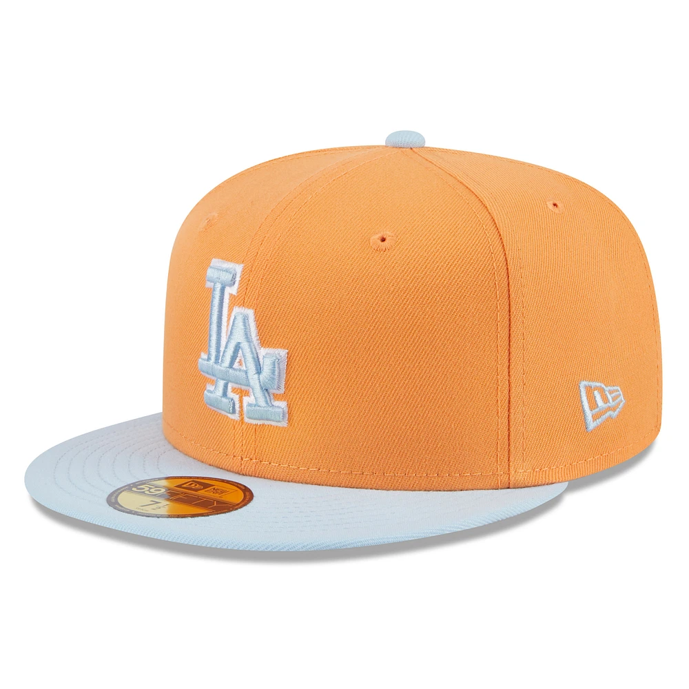 Men's New Era Light Blue/ Los Angeles Dodgers Spring Color Basic Two-Tone 59FIFTY Fitted Hat