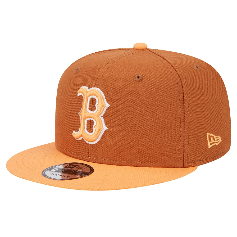 Men's New Era Brown Boston Red Sox Spring Color Two-Tone 9FIFTY Snapback Hat