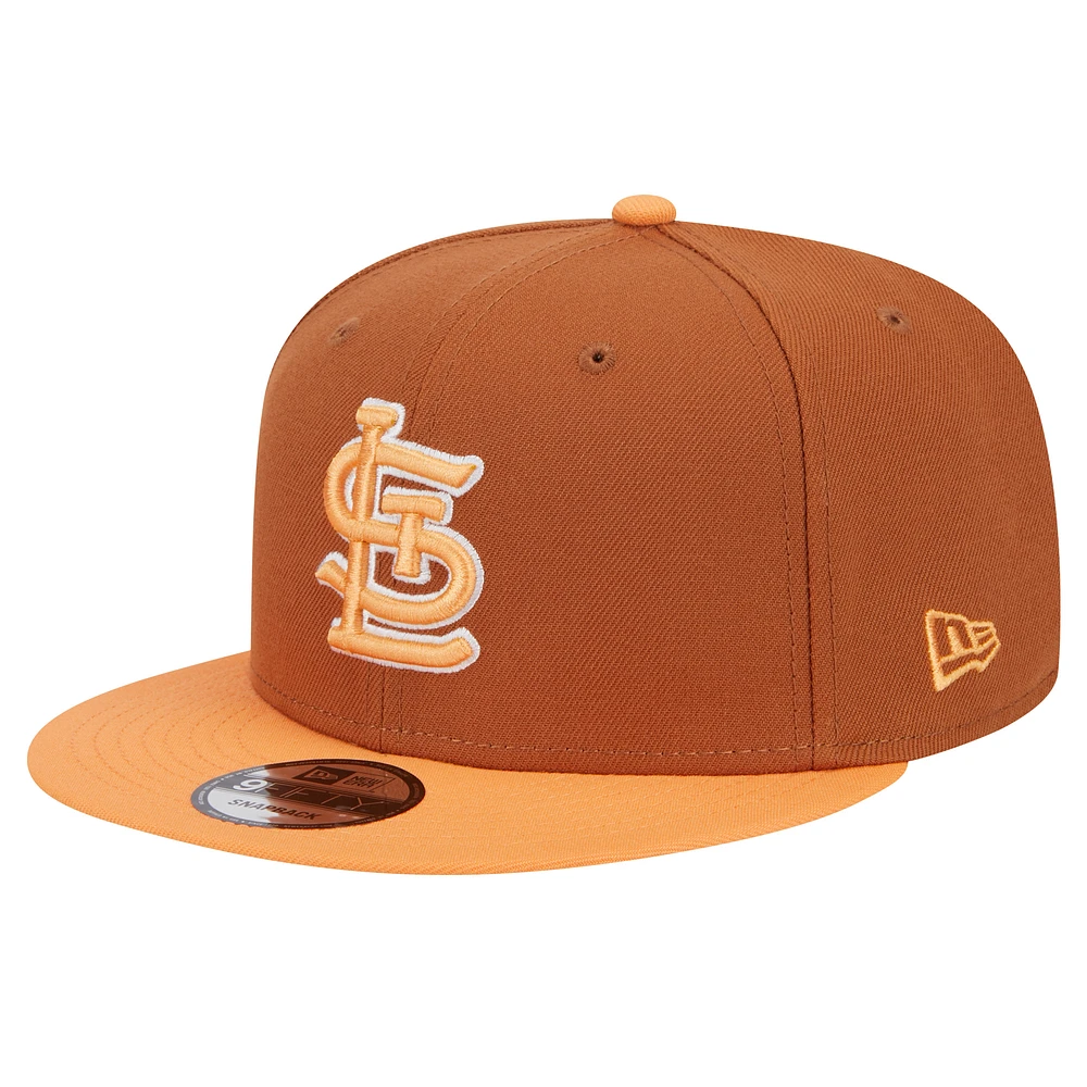 Men's New Era Brown St. Louis Cardinals Spring Color Two-Tone 9FIFTY Snapback Hat