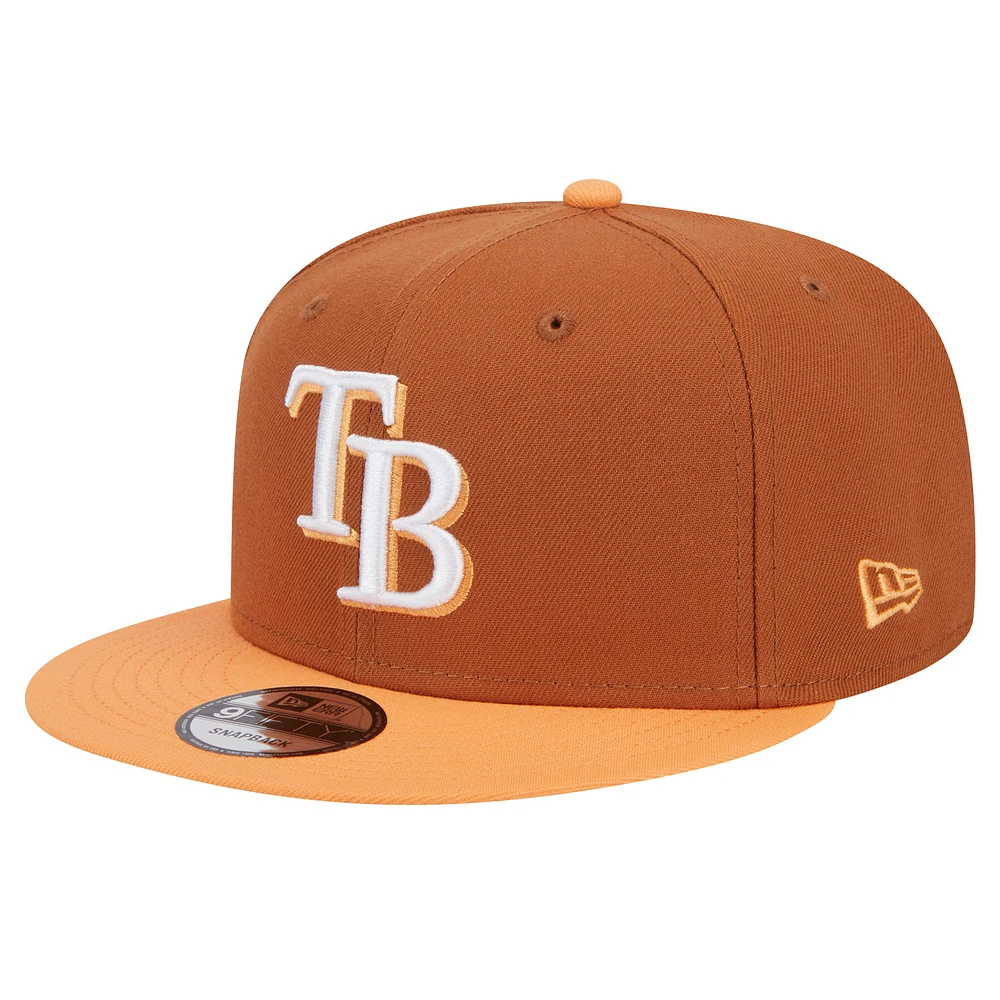 Men's New Era Brown Tampa Bay Rays Spring Color Two-Tone 9FIFTY Snapback Hat
