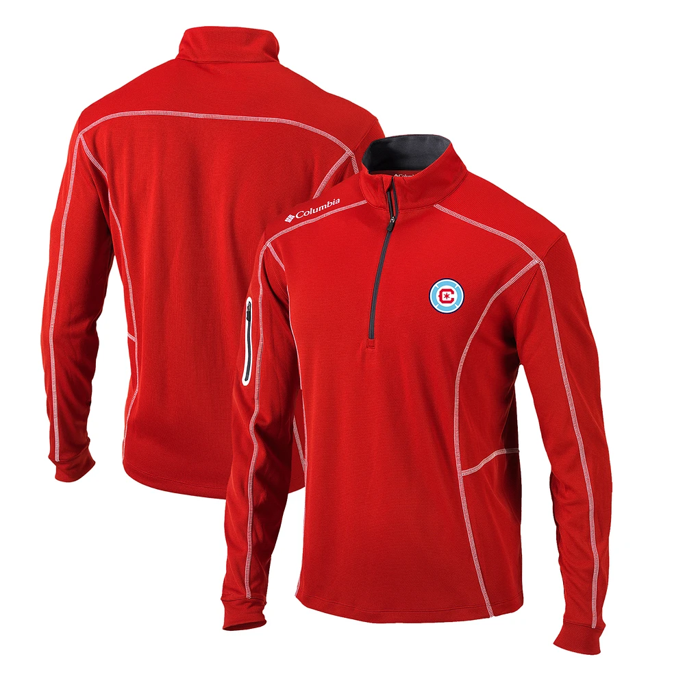 Men's Columbia Red Chicago Fire Omni-Wick Shotgun Quarter-Zip Pullover Top