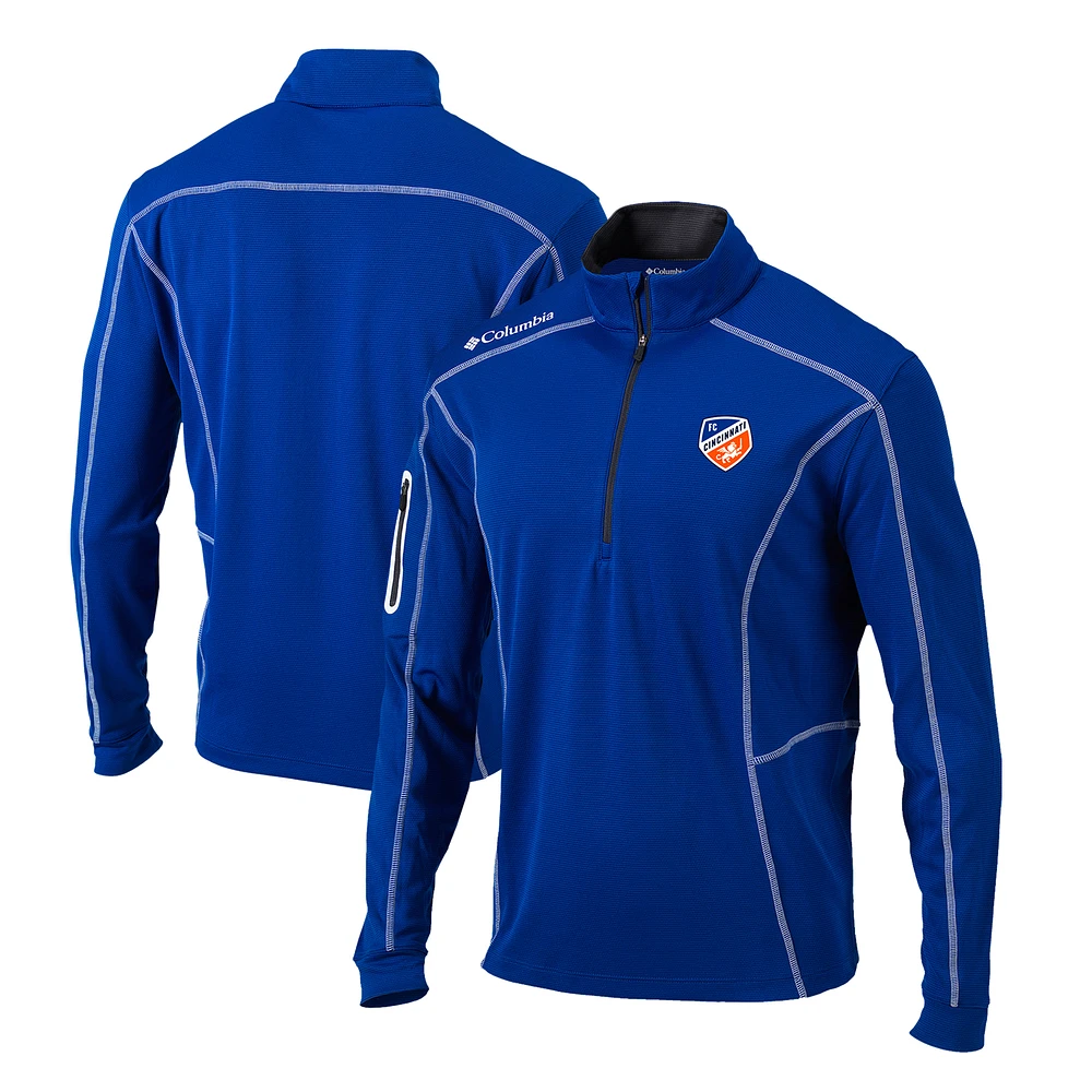 Men's Columbia Blue FC Cincinnati Omni-Wick Shotgun Quarter-Zip Pullover Top