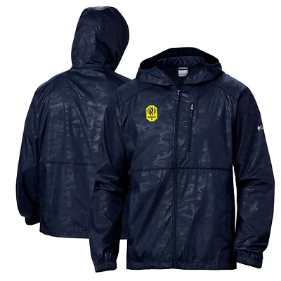 Men's Columbia Navy Nashville SC Camo Flash Forward Full-Zip Windbreaker Jacket