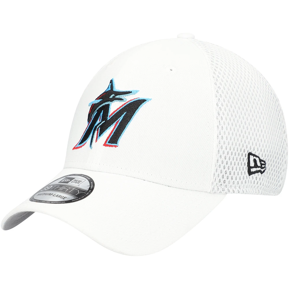 Men's New Era White Miami Marlins REPREVE Neo 39THIRTY Flex Hat