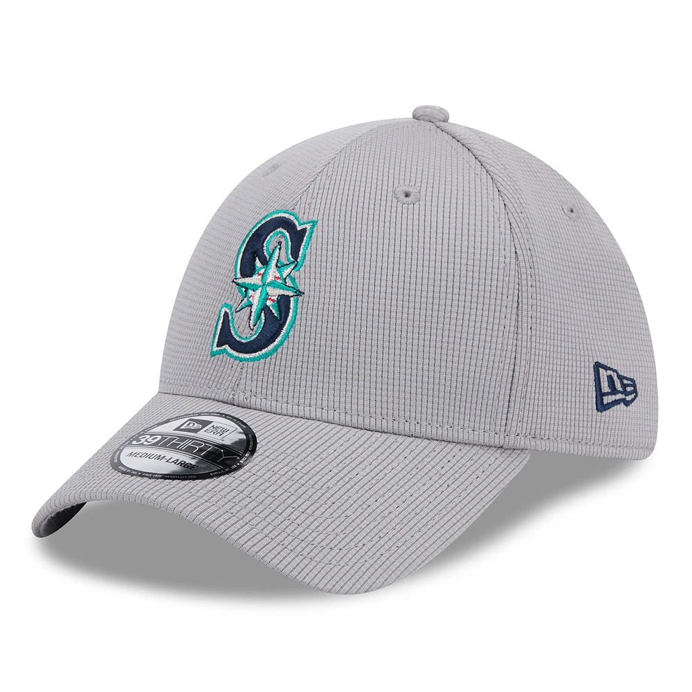 Men's New Era Gray Seattle Mariners Active Pivot 39THIRTY Flex Hat