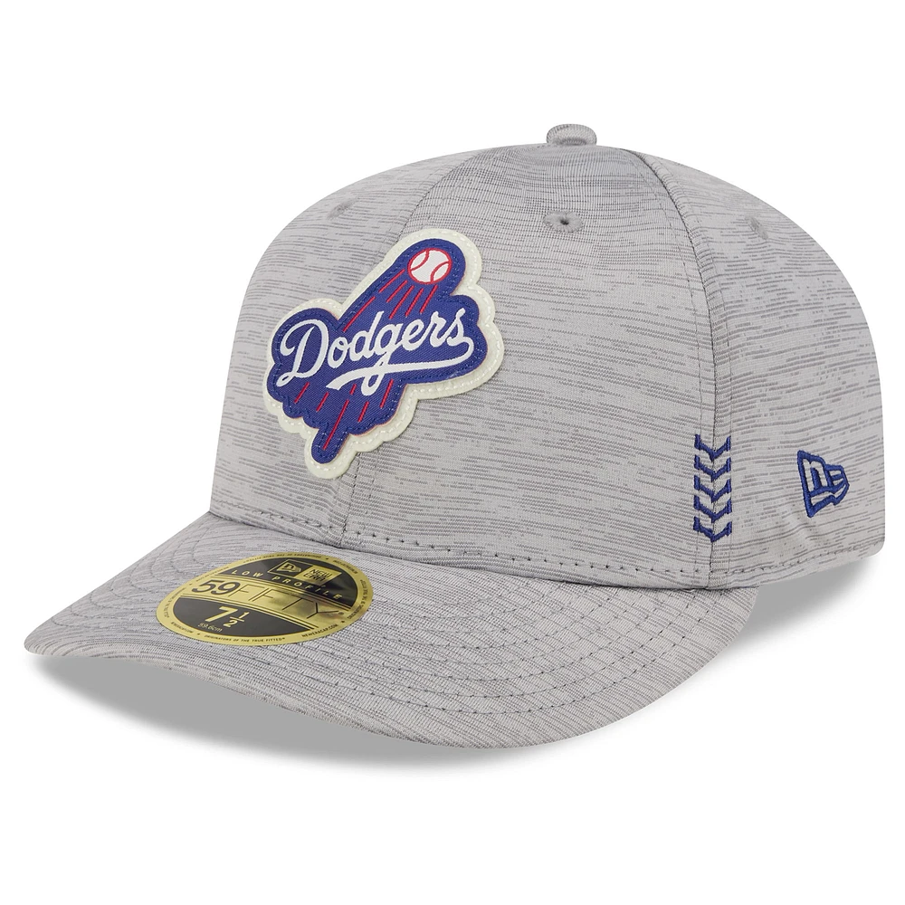 Men's New Era Gray Los Angeles Dodgers 2024 Clubhouse Low Profile 59FIFTY Fitted Hat