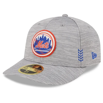 Men's New Era Gray York Mets 2024 Clubhouse Low Profile 59FIFTY Fitted Hat