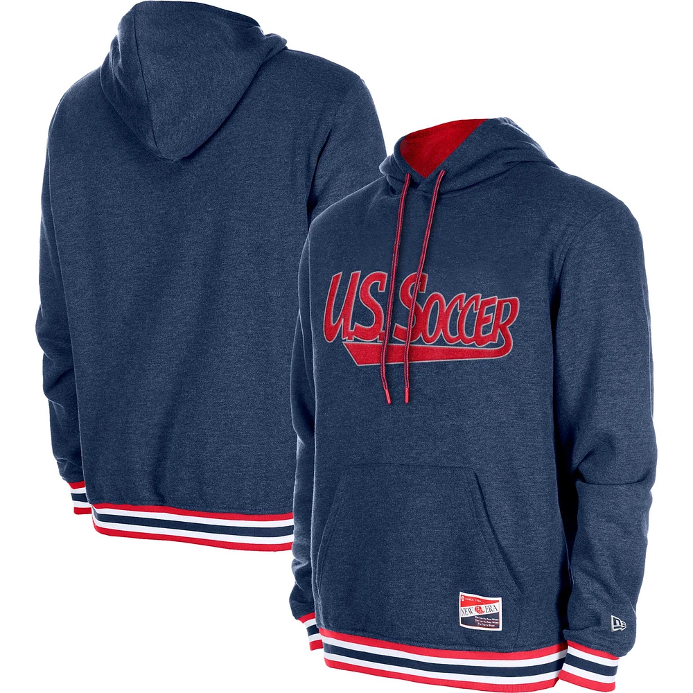 Men's 5th & Ocean by New Era Navy USMNT Throwback Fleece Pullover Hoodie