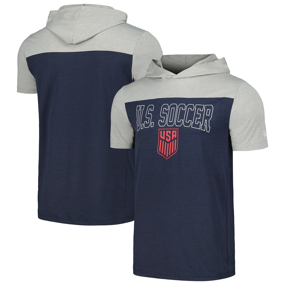 Men's 5th & Ocean by New Era Navy USMNT Active Short Sleeve Hoodie T-Shirt