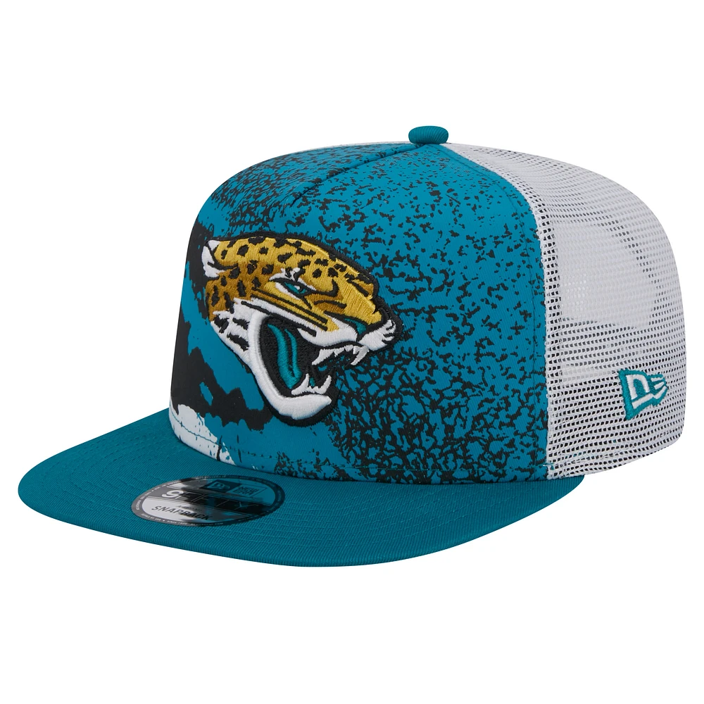 Men's New Era Teal Jacksonville Jaguars Court Sport 9FIFTY Snapback Hat