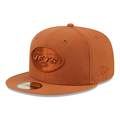 Men's New Era Brown York Jets Color Pack 59FIFTY Fitted Hat