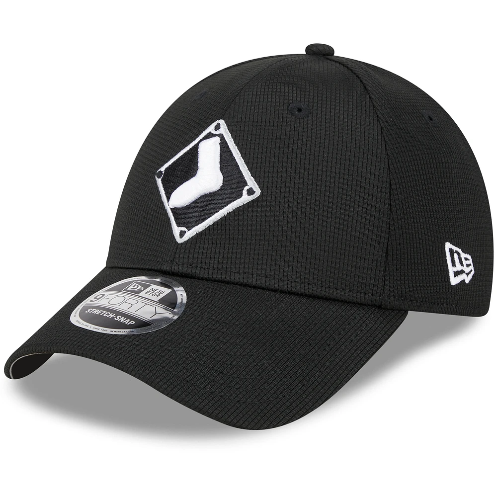 Men's New Era Black Chicago White Sox 2025 Batting Practice 9FORTY Adjustable Hat