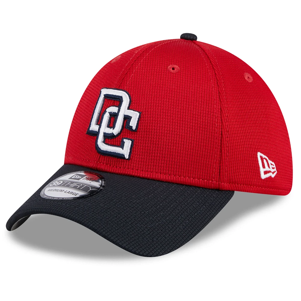 Men's New Era Red Washington Nationals 2025 Batting Practice 39THIRTY Flex Hat