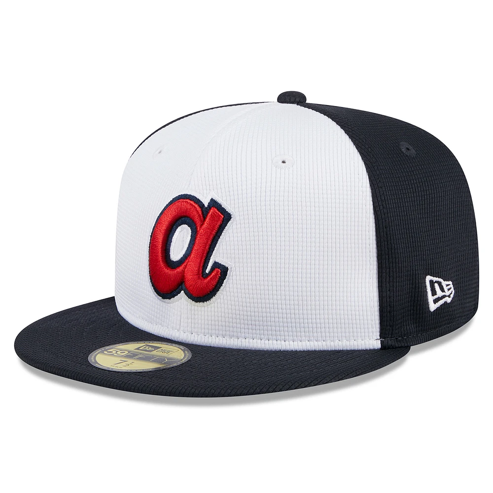 Men's New Era White Atlanta Braves 2025 Batting Practice 59FIFTY Fitted Hat