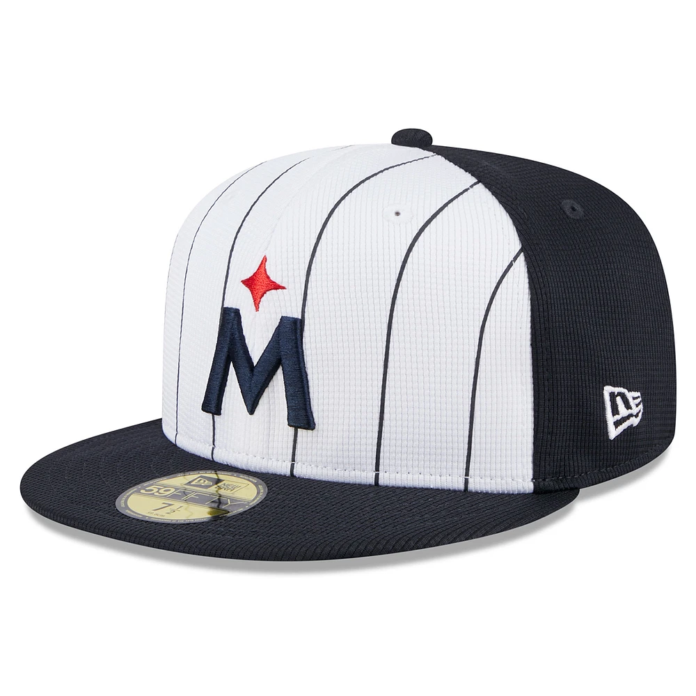 Men's New Era White Minnesota Twins 2025 Batting Practice 59FIFTY Fitted Hat