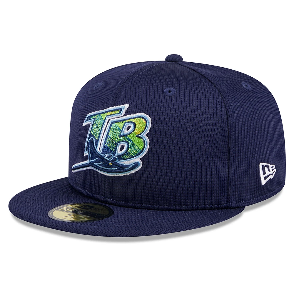 Men's New Era Navy Tampa Bay Rays 2025 Batting Practice 59FIFTY Fitted Hat