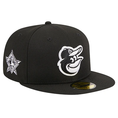 Men's New Era Black Baltimore Orioles Logo 59FIFTY Fitted Hat
