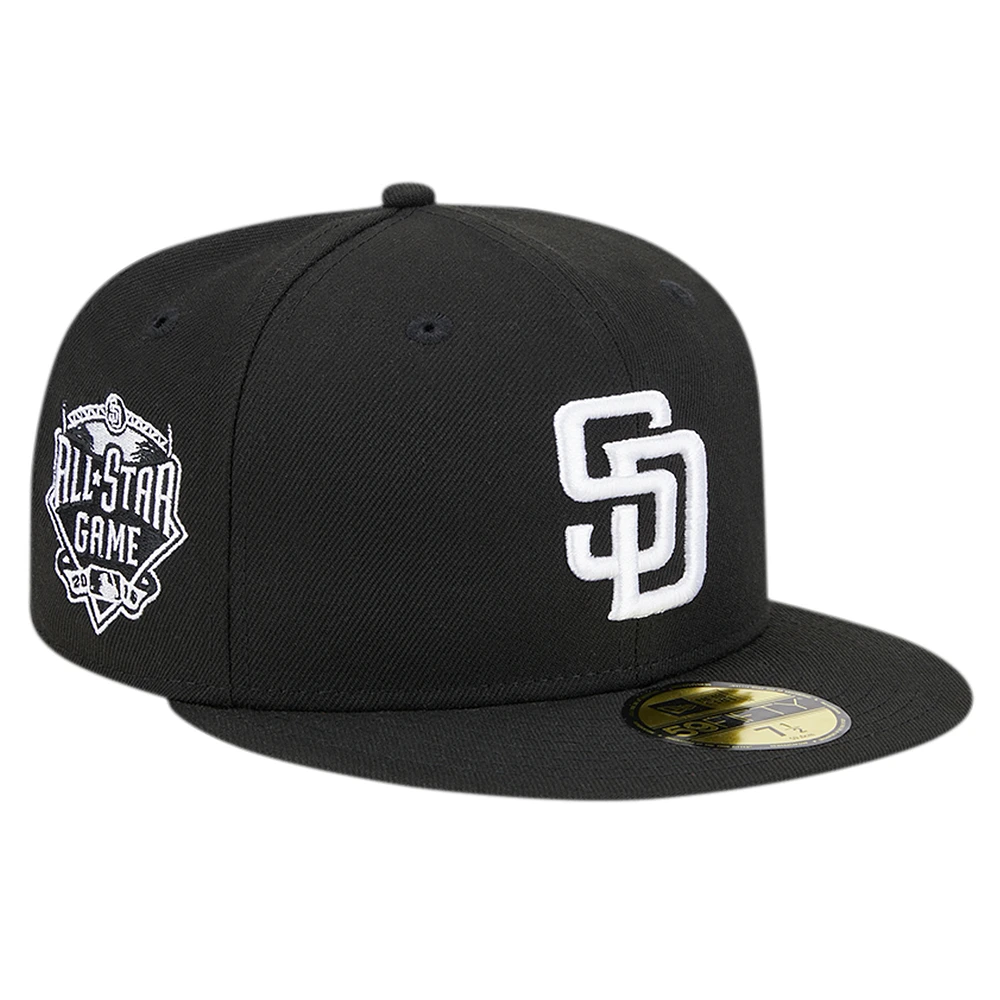 Men's New Era Black San Diego Padres Logo 59FIFTY Fitted Hat