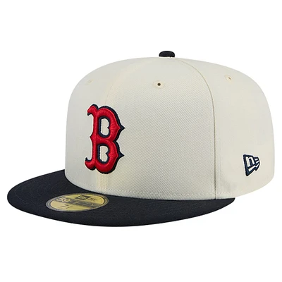 Men's New Era Cream Boston Red Sox Chrome 59FIFTY Fitted Hat