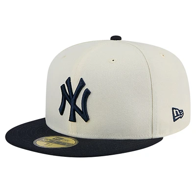 Men's New Era Cream York Yankees Chrome 59FIFTY Fitted Hat