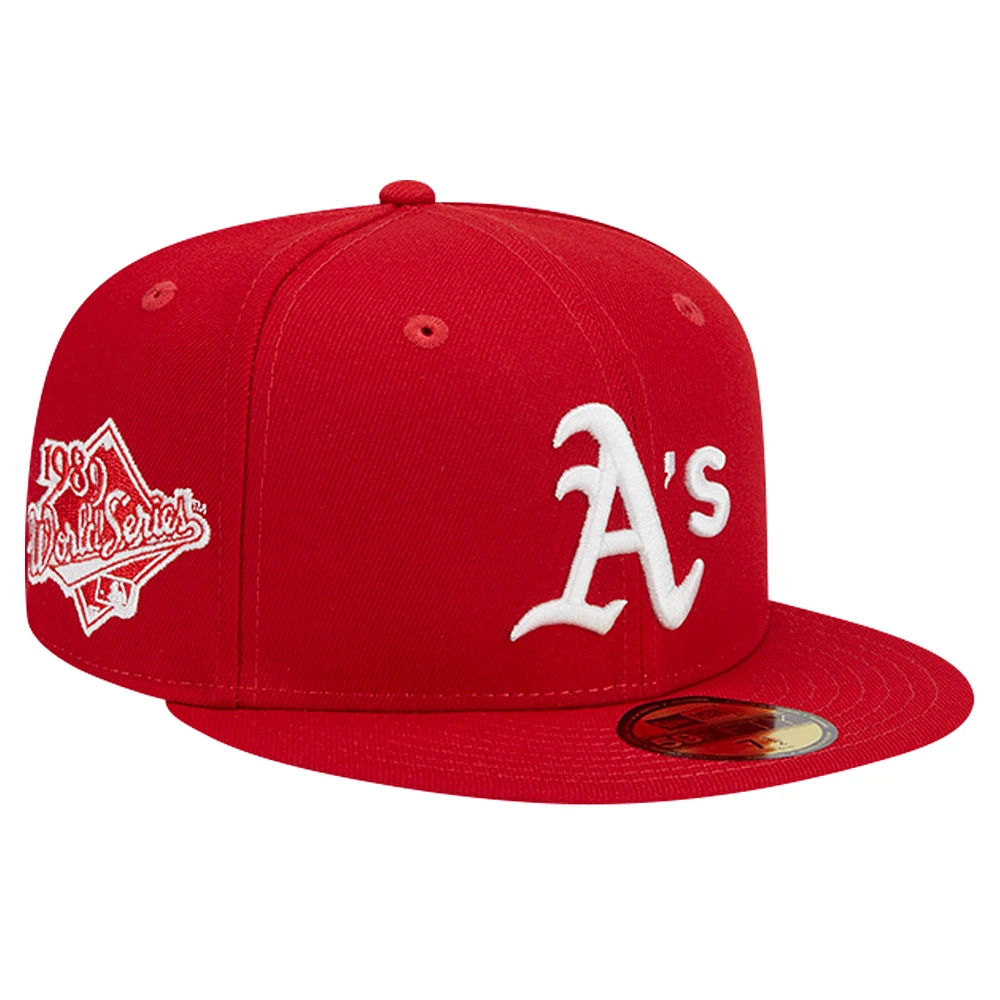 Men's New Era Red Athletics Logo 59FIFTY Fitted Hat