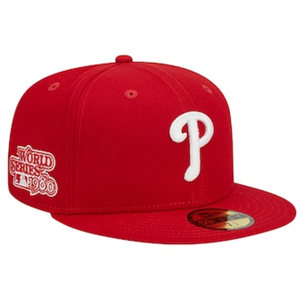 Men's New Era Red Philadelphia Phillies Logo 59FIFTY Fitted Hat