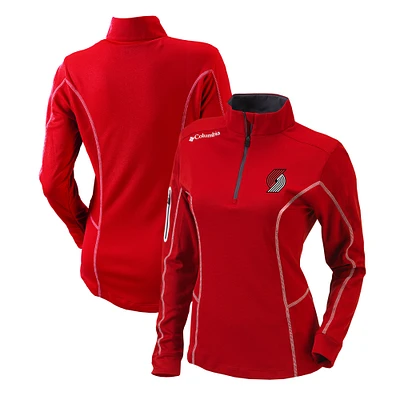 Women's Columbia Red Portland Trail Blazers Omni-Wick Shotgun Quarter-Zip Pullover Top