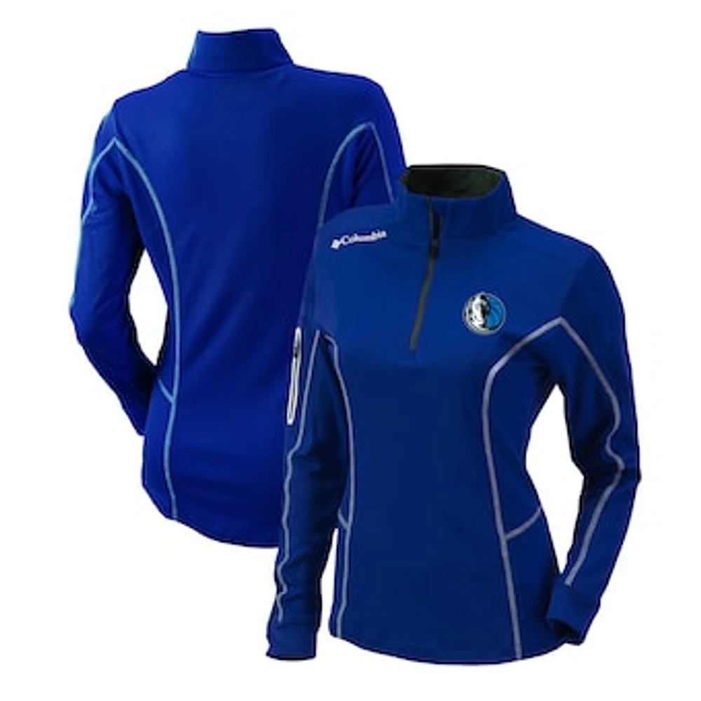 Women's Columbia Blue Dallas Mavericks Omni-Wick Shotgun Quarter-Zip Pullover Top