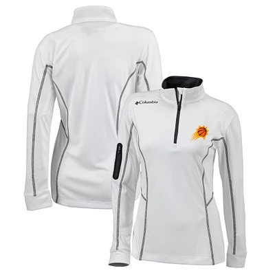 Women's Columbia White Phoenix Suns Omni-Wick Shotgun Quarter-Zip Pullover Top