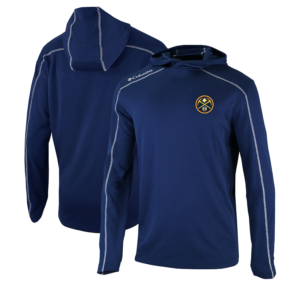 Men's Columbia Navy Denver Nuggets Shotgun Pullover Hoodie