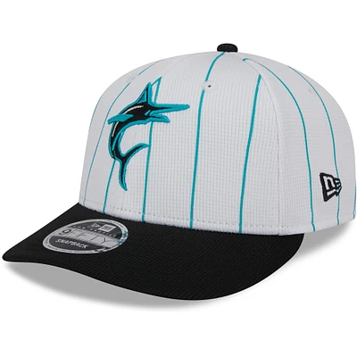 Men's New Era White Miami Marlins 2025 Batting Practice Low Profile 9FIFTY Snapback Hat