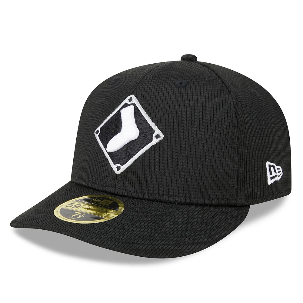 Men's New Era Black Chicago White Sox 2025 Batting Practice Low Profile 59FIFTY Fitted Hat