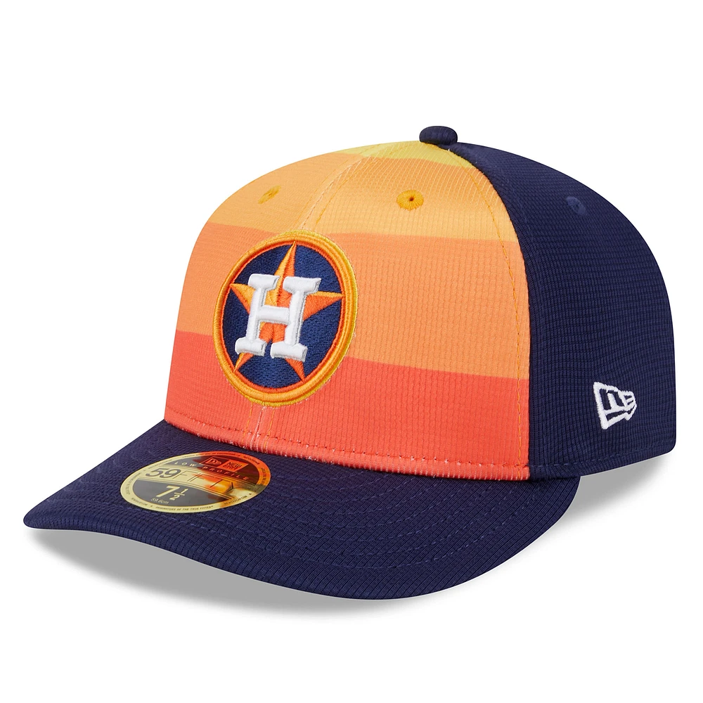 Men's New Era Orange Houston Astros 2025 Batting Practice Low Profile 59FIFTY Fitted Hat