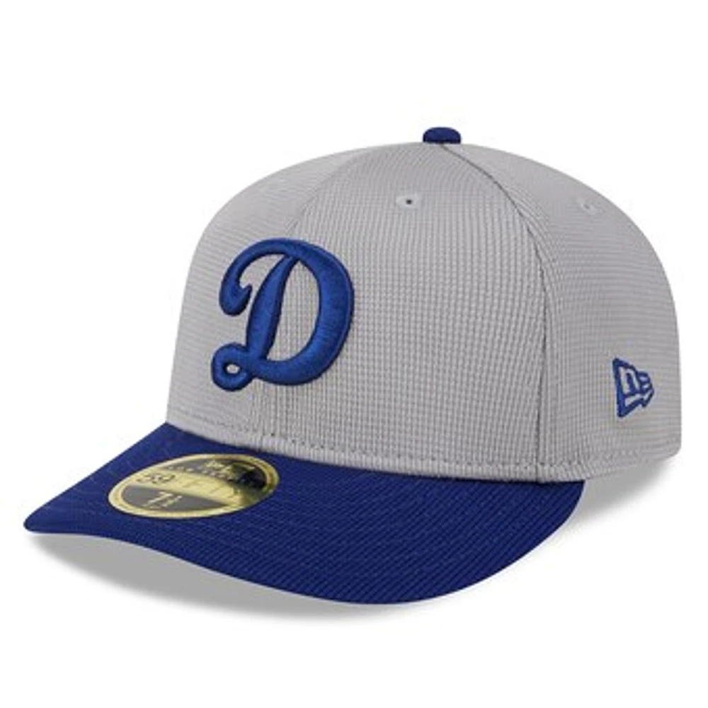 Men's New Era Gray Los Angeles Dodgers 2025 Batting Practice Low Profile 59FIFTY Fitted Hat
